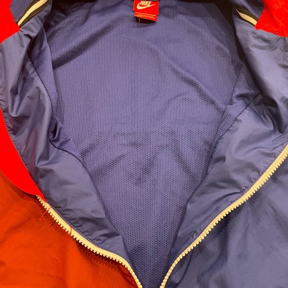 Nike Windbreaker Jacket Mens L Red Blue White ColorBlock WindRunner Lined Vented - Picture 7 of 10